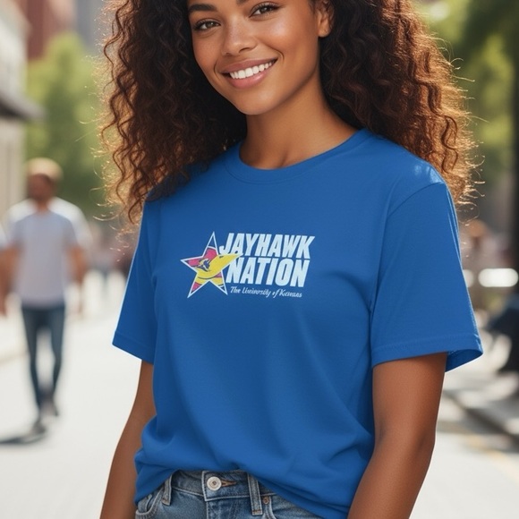 Fruit of the Loom Tops - Fruit of the Loom Jayhawk Nation Vintage 2007 KU Homecoming Tee Unisex Small